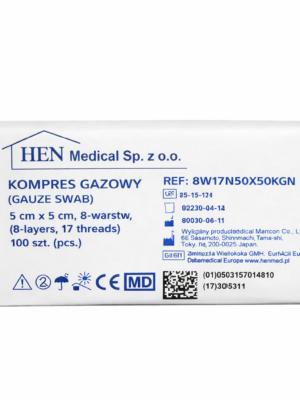 Kompres gazowy niejałowy 5 x 5 cm 17N8W Hen Medical